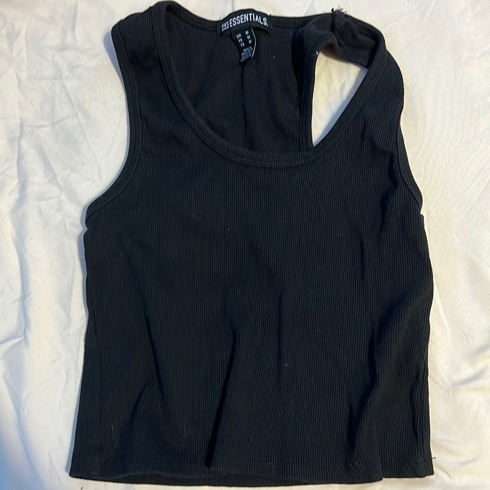 Black and blue crop tank top
